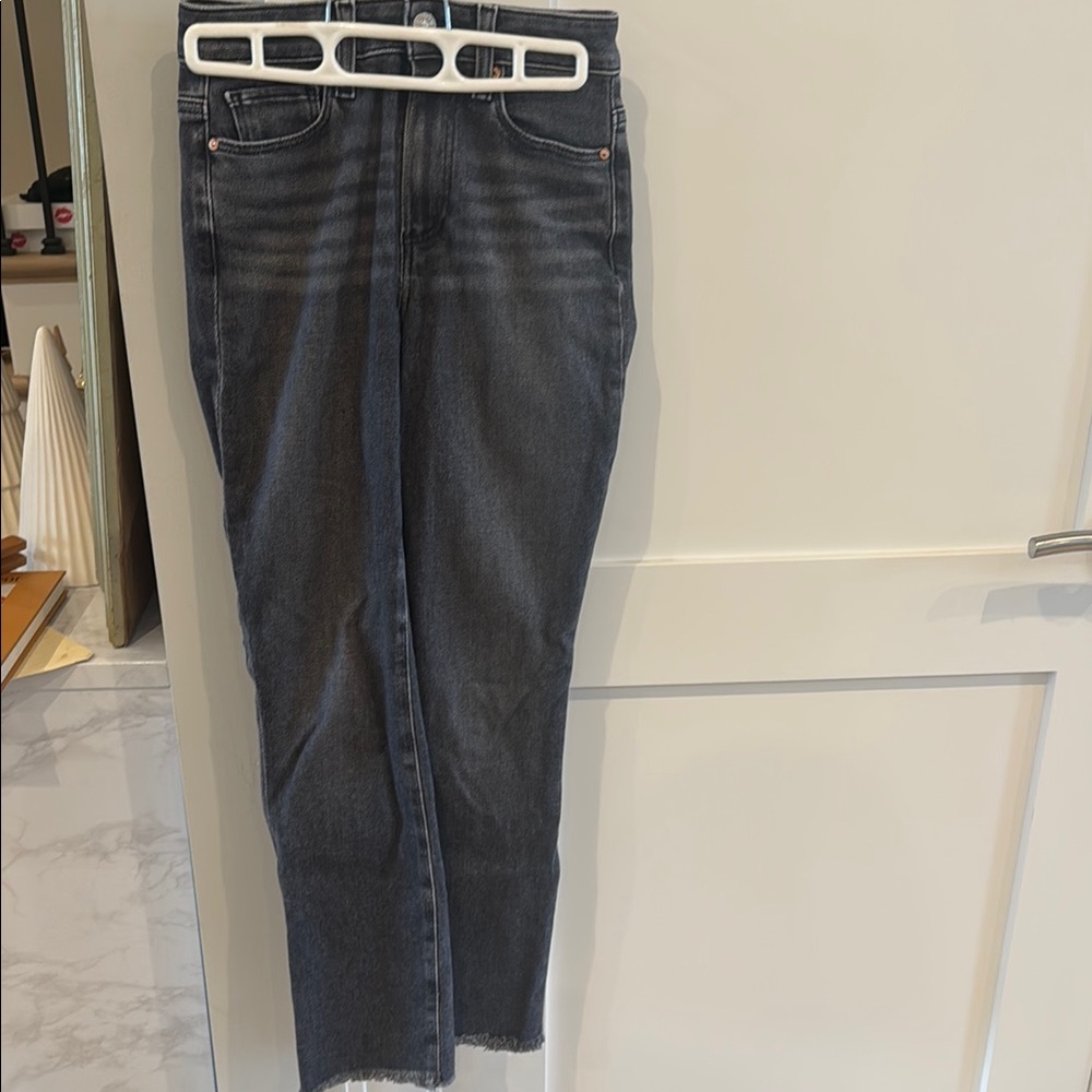 PAIGE Black Straight Leg Jeans